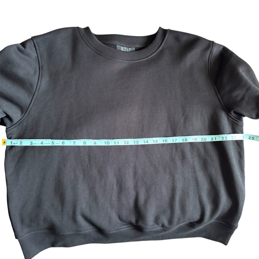 BYLT Women’s Jade Fleece Classic Crew Sweatshirt Black Size XL - Picture 4 of 11